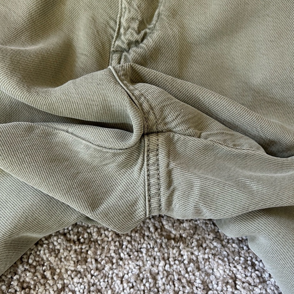 AG Los Angeles Knoxx Cargo High Rise Baggy Boyfriend green pants. Grunge utility - Picture 10 of 16